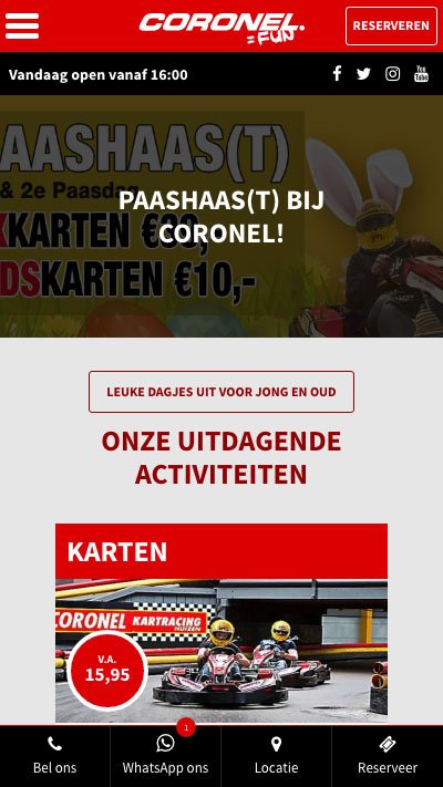Studio29elf | Responsive website voor dé Kartbaan van Nederland! Coronel Kartracing